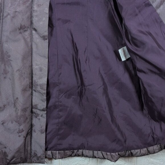 Womens Gray Purple Puffer Coat - Picture 4 of 4